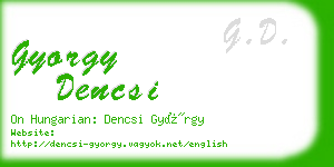 gyorgy dencsi business card